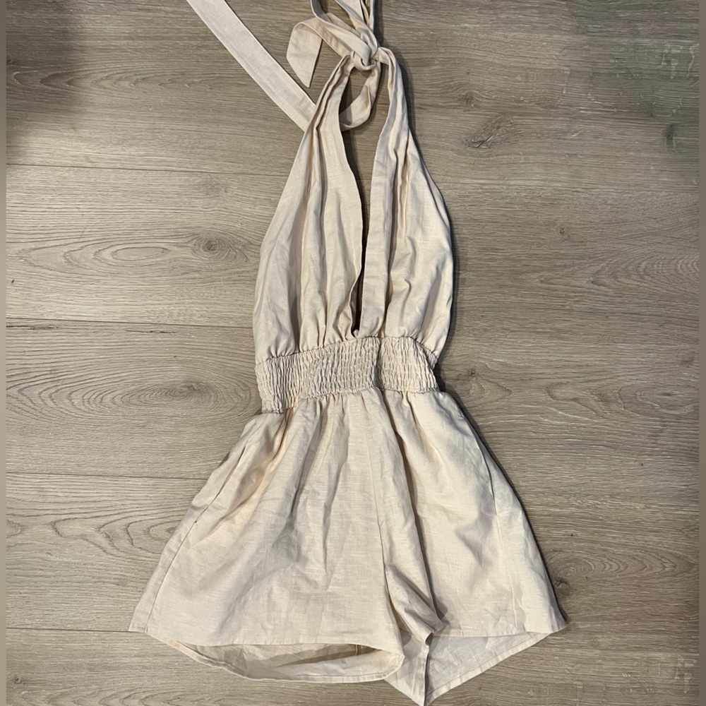 Pink Lily XS Linen Romper
